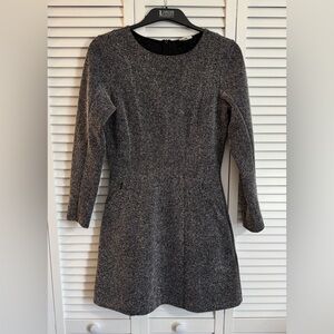 GUC H&M black and white chevron print long sleeve mini dress